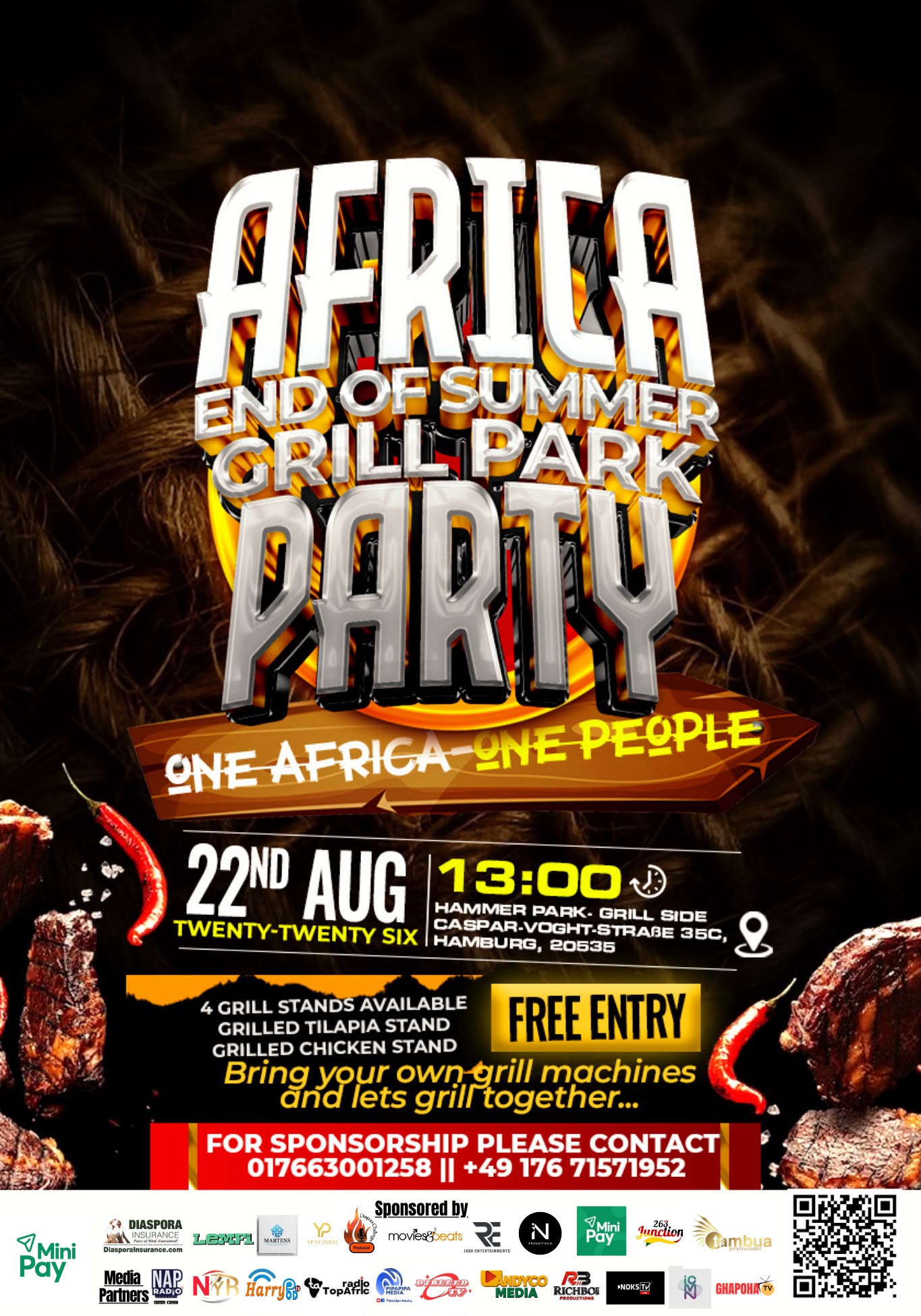 Africa End of Summer Grill Park Party